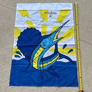 Large 28"x38.5" sail fish Colorful Decorative Garden Flag nylon